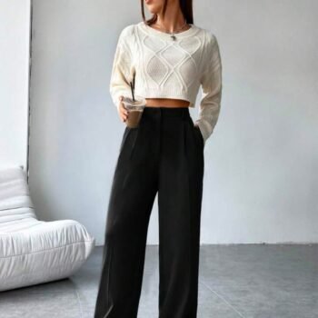 🖤 High Waist Korean Wide Leg Pants 🦋