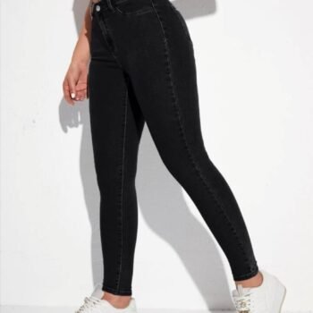High Waist Single Button Skinny Jeans 🦋🔥