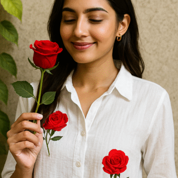 🌹 ROSE EMBROIDERED SHIRT