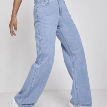 WIDE-LEG COMFORT DENIM PANTS