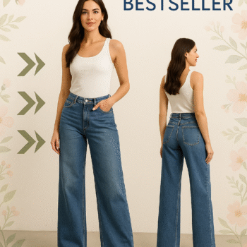 Premium Wide-Leg Denim Jeans |